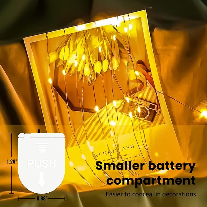 ZSJWL 30 Pack Fairy Lights Battery Operated Warm White, 7Ft 20LED Mini String - Image 2