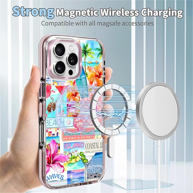 Case for iPhone 16 Pro, Coastal Beach Cover Coquette Collage Phone Case - Image 4
