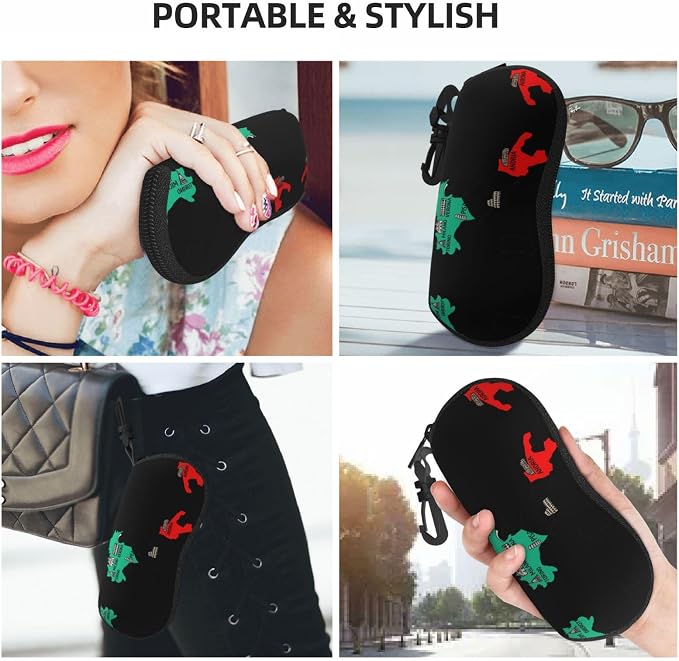 YANGqing Italy Map Cities Marked Print Light Soft Shell Glasses Case Portable & - Image 8