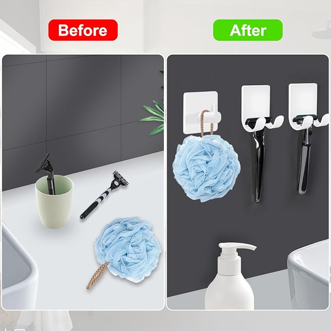 CGBE Razor Holder for Shower, 4 Packs Shaver Holder and 4 Packs Shower Hooks - Image 5