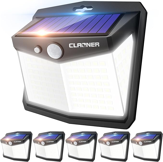 CLAONER Solar Lights Outdoor, Solar Motion Sensor Lights 3 Working Modes by Claoner