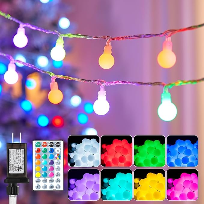 Minetom Color Changing Globe String Lights, 33 Feet 100 Led Fairy Lights Plug in by Minetom