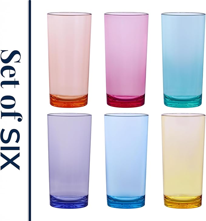 US Acrylic Classic Plastic Reusable Drinking Glasses 24oz Iced Tea Cups - Image 8