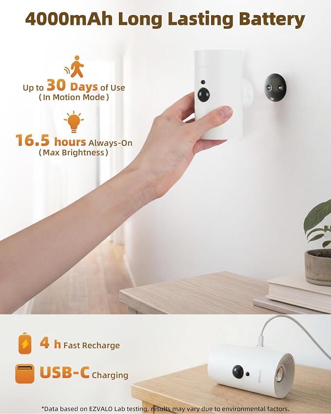 EZVALO Motion Sensor Wall Sconces, Battery Operated Wall Lights - Image 5