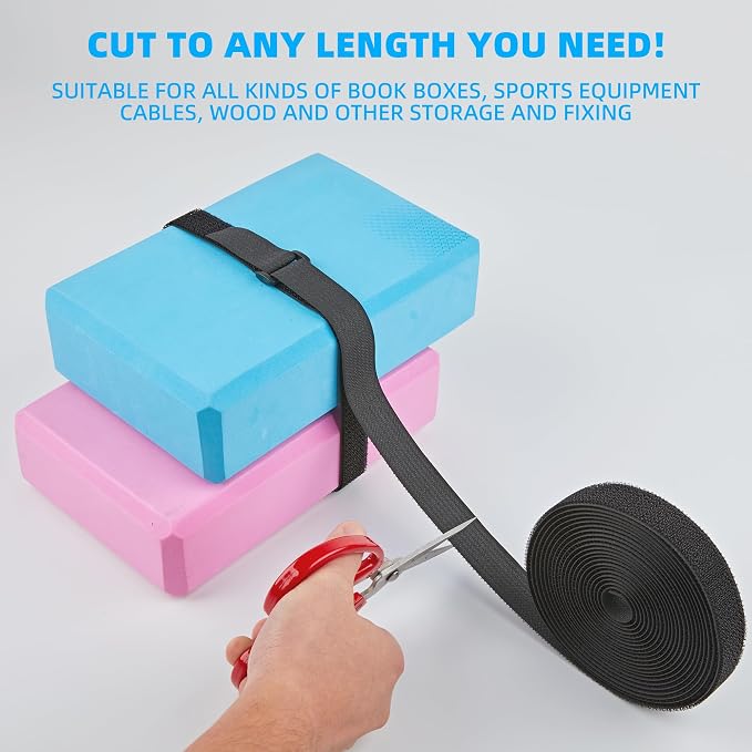 1" x 40ft Nylon Hook and Loop Cable Straps Roll - Image 4