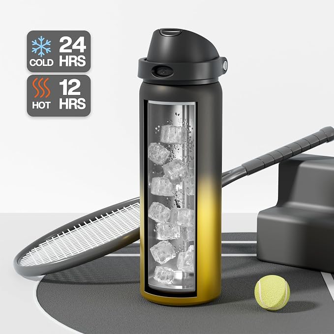 POWCAN 32 oz Insulated Water Bottle: 2-in-1 Push-Button Spout & Quick-Flip - Image 3