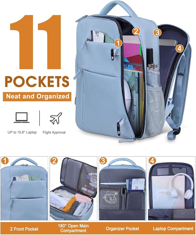 Capolo Travel Backpack for Women Men Waterproof Laptop Backpack Airlines - Image 3