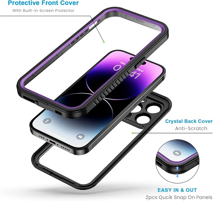 Lanhiem for iPhone 14 Pro Case, IP68 Waterproof Dustproof Shockproof - Image 3
