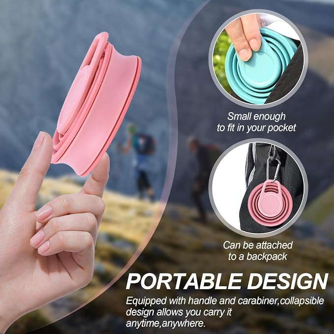 17oz Collapsible Water Bottle, Reuseable BPA Free Silicone Foldable Water - Image 4