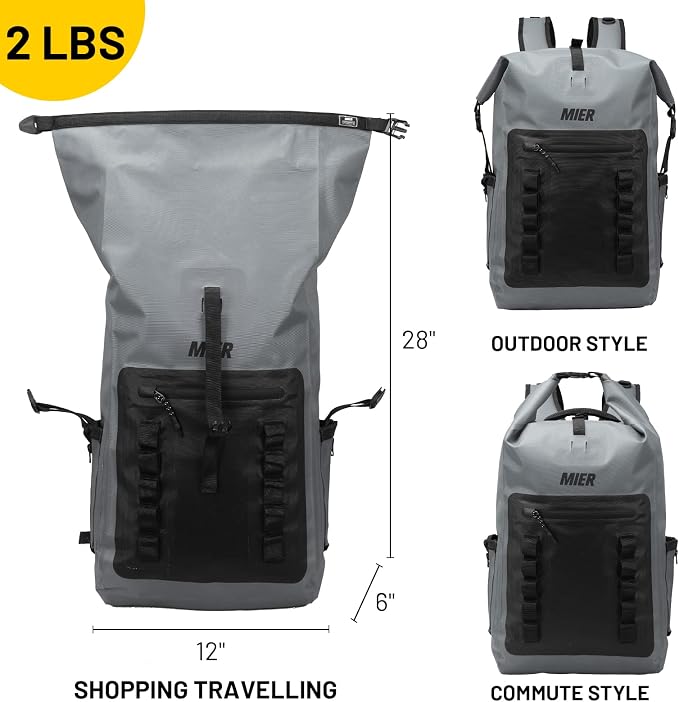MIER Dry Bag Waterproof Backpack 30L Dry Sack Heavy Duty Roll-Top Closure - Image 5