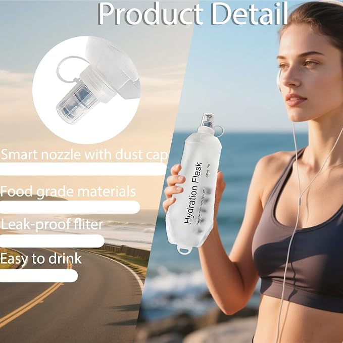 CLINTT 250ml Soft Flask, Foldable Running Water Bottle, TPU Folding Soft Water - Image 5