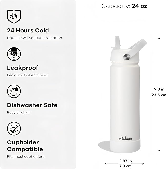 mininoo Insulated Stainless Steel Water Bottle - Image 2