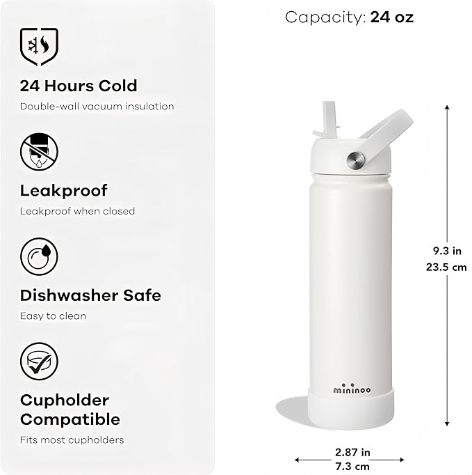 mininoo Insulated Stainless Steel Water Bottle - Image 3