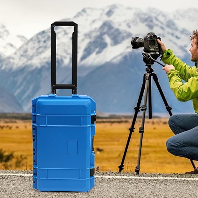 22" Weatherproof Hard Case Rolling Waterproof Case Dry Box - Image 5