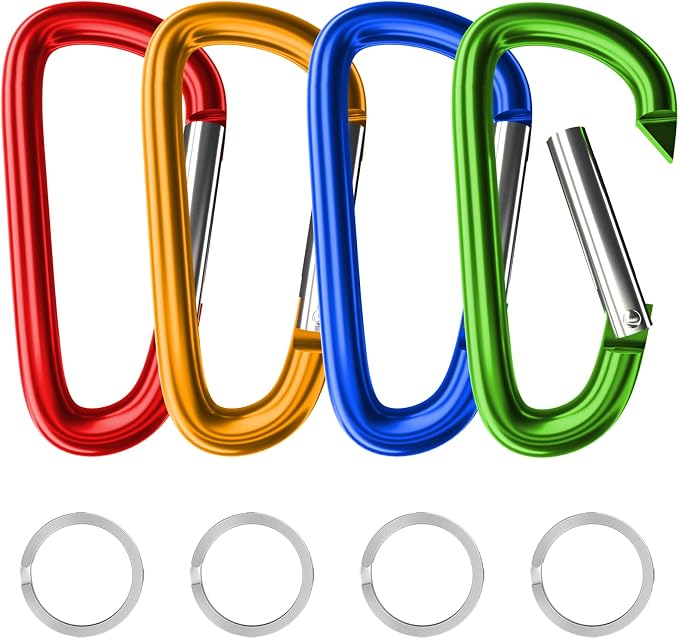 sprookber 4" & 5" Extra Large Aluminum Carabiner D Ring, Caribeener Clips by Sprookber