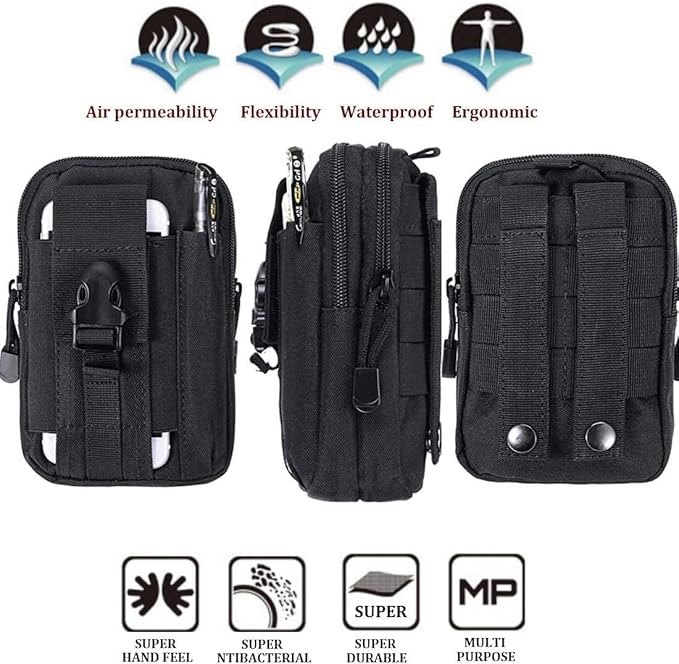 Belt Pouch, Tactical Molle Phone Pouch EDC Utility Pouches Waist Bag, Small - Image 4