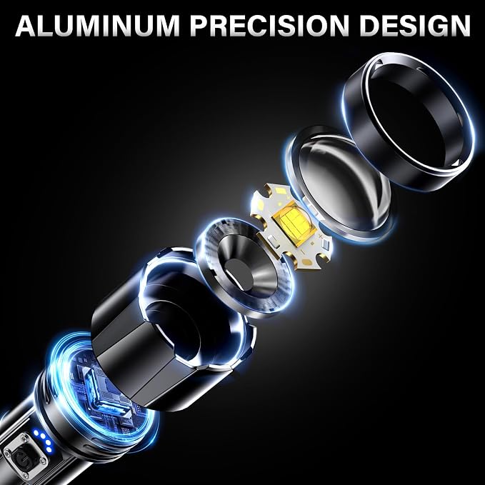 AKNEAR Rechargeable LED Flashlight 99000 High Lumens, Super Bright Flashlights - Image 2