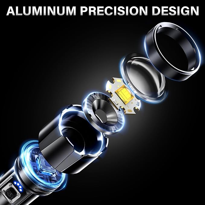 AKNEAR Rechargeable LED Flashlight 99000 High Lumens, Super Bright Flashlights - Image 2