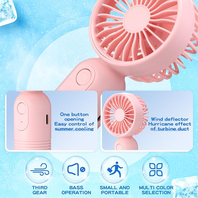 Rossesay 1 Pcs Mini Portable Fan Bulk Cute Handheld Lightweight Small Little - Image 4