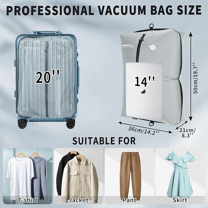 Reusable Vacuum Bags for Travel, Professional Waterproof IPX8 Vacuum - Image 2