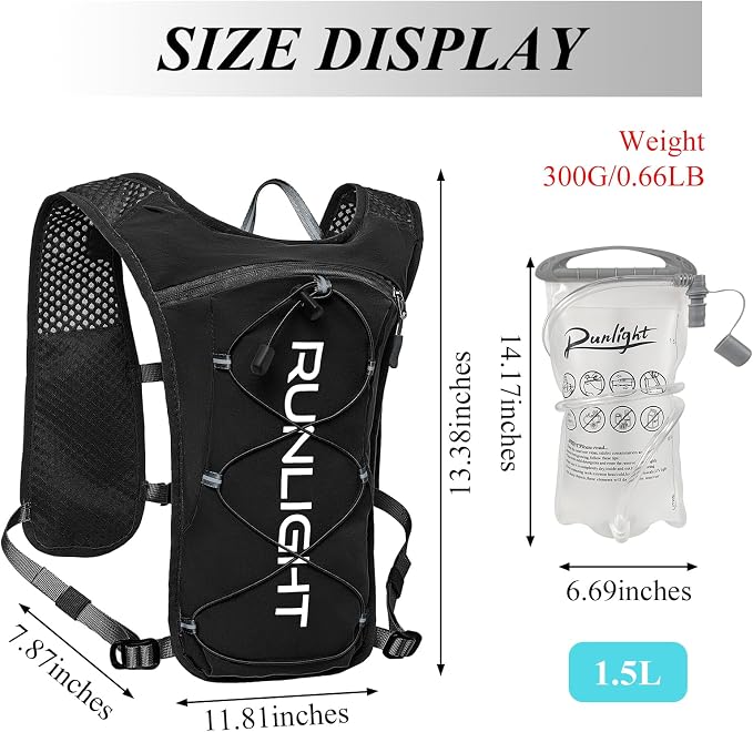 Runlight Running Vest for Women Men Lightweight Hydration Backpack Pack - Image 2