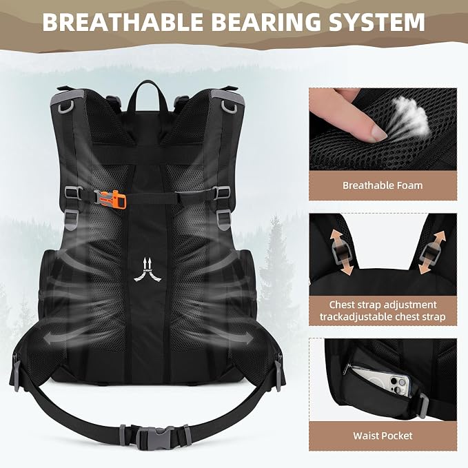 Maelstrom Hiking Backpack, 40L Waterproof Camping Daypack - Image 5
