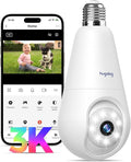 Hugolog 3K 5MP Light Bulb Security Cameras Wireless Outdoor-2.4GHz Cameras by Hugolog