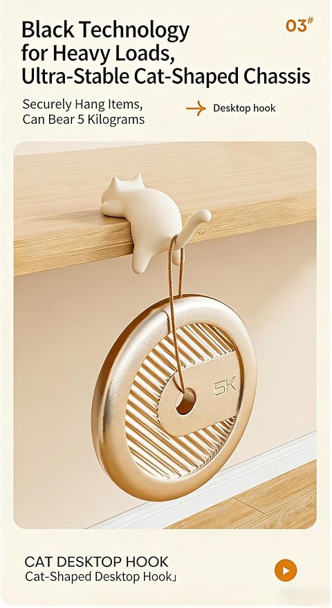 Cat Desk Hook for Kids - Image 4