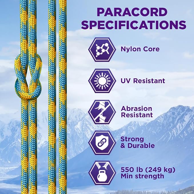 TECEUM Reflective Paracord Rope 1000 – 1000ft/200ft/100ft/50ft – 40+ Colors – - Image 3