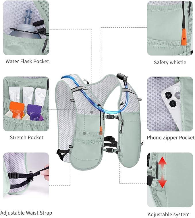 ECOHUB Running Hydration Vest Backpack, Lightweight Breathable Pack - Image 4