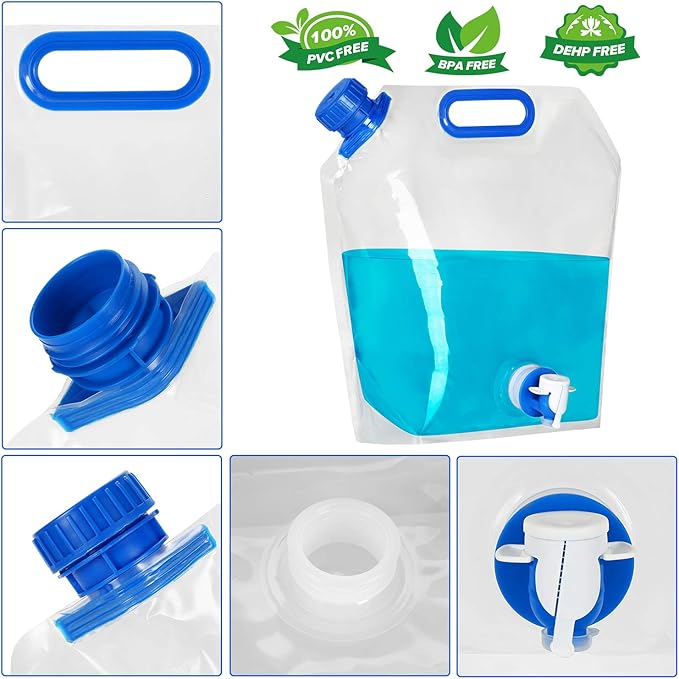 Collapsible Water Container, BPA Free Food Grade Clear Plastic Water Jug - Image 4