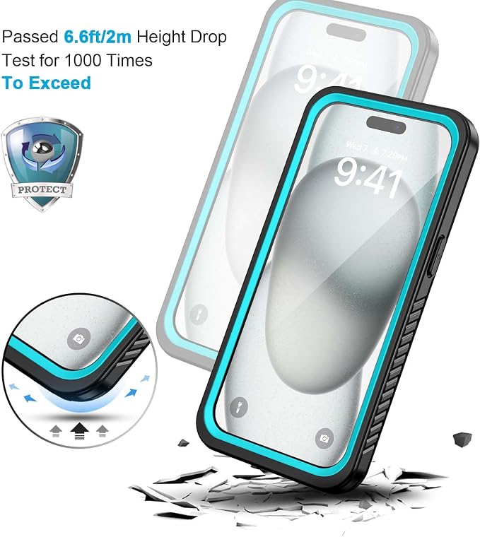 Lanhiem for iPhone 15 Plus Case, IP68 Waterproof Dustproof Shockproof Cases - Image 5