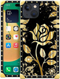 Compatible with iPhone 14 Case, Shine Gold Rose Luxury Golden Decoration by Unknown