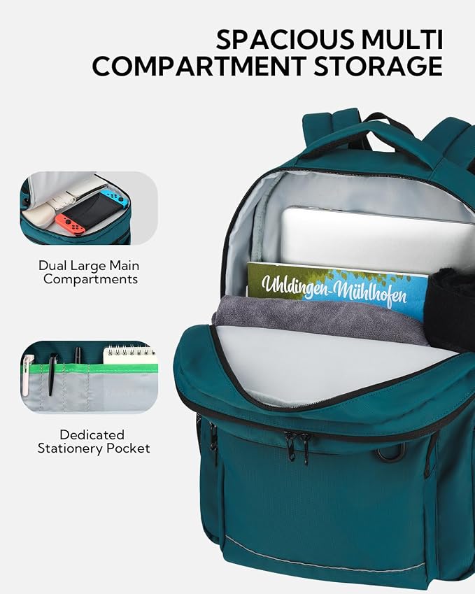 WATERFLY Travel Laptop School Backpack: Big Student College Middle School - Image 5