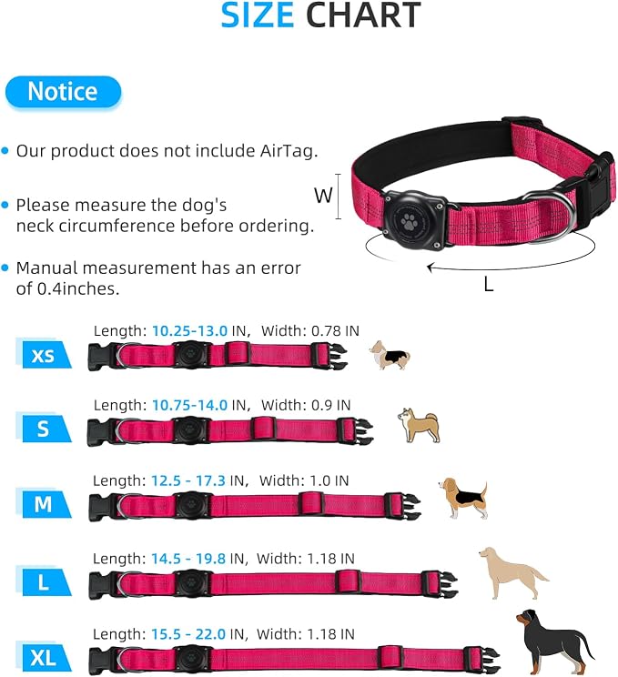 Upgraded AirTag Dog Collar, IP68 Waterproof Air Tag Dog Collar Holder, - Image 6