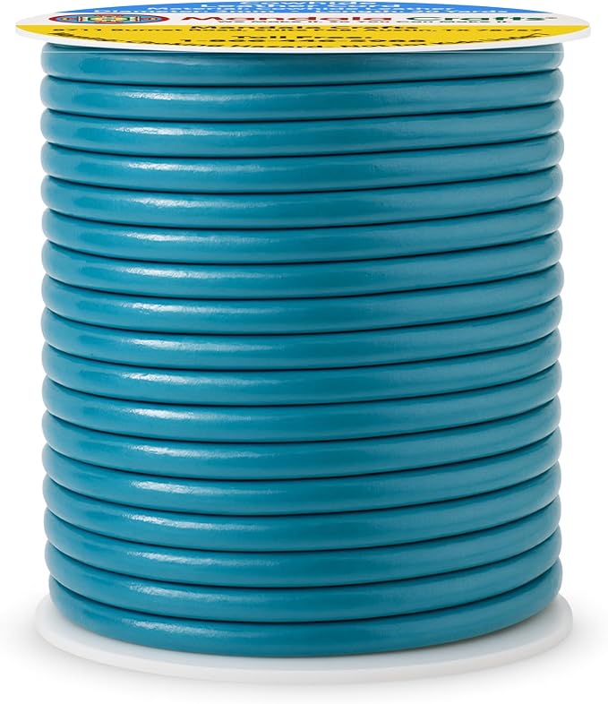 Mandala Crafts Round Genuine Teal Leather Cord - Image 2