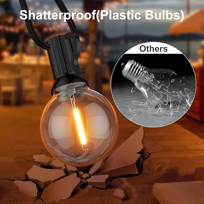 GPATIO Outdoor String Lights, 50FT G40 Bulbs Shatterproof Patio Lights - Image 4