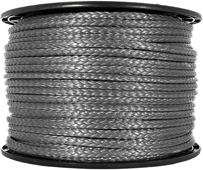Rope & Cord 12-Strand DYMAX Rope | Gray | 10, 600 ft | ½, 5/16 in | Made in The by RopeCord