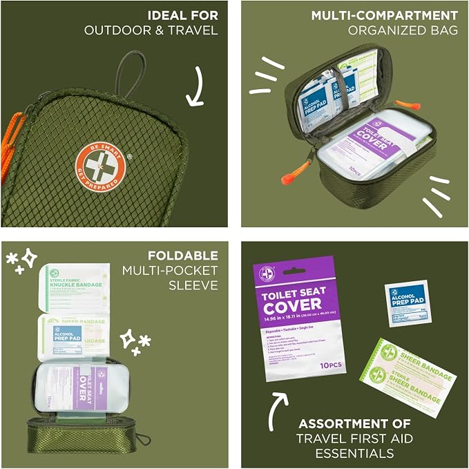 Be Smart Get Prepared's 125 Pieces Travel First aid kit, Carry-on Travel - Image 6