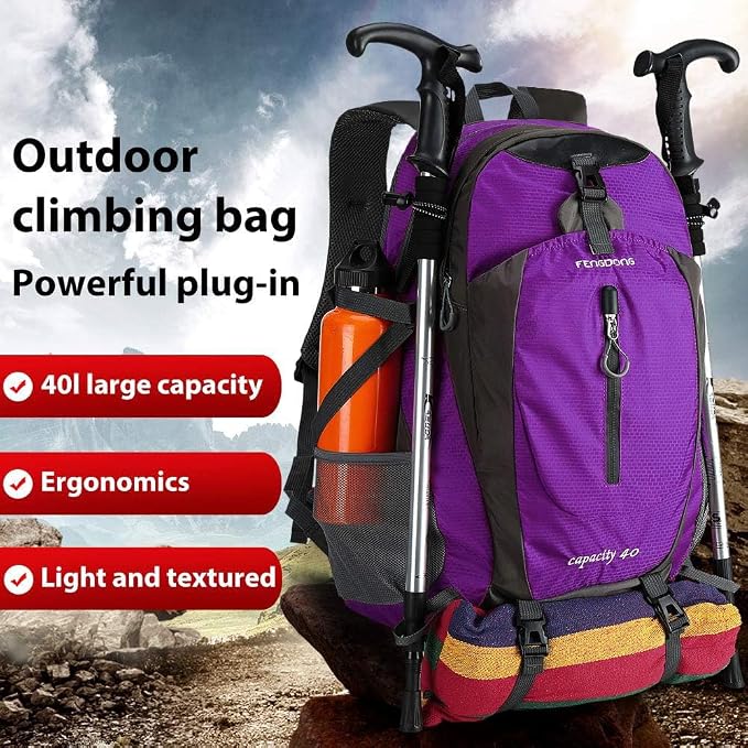 FENGDONG 40L Waterproof Lightweight Outdoor Daypack Hiking, Travel Backpack - Image 3