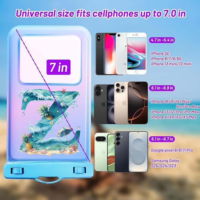 Personalized Initial Waterproof Phone Pouch Case - Image 2