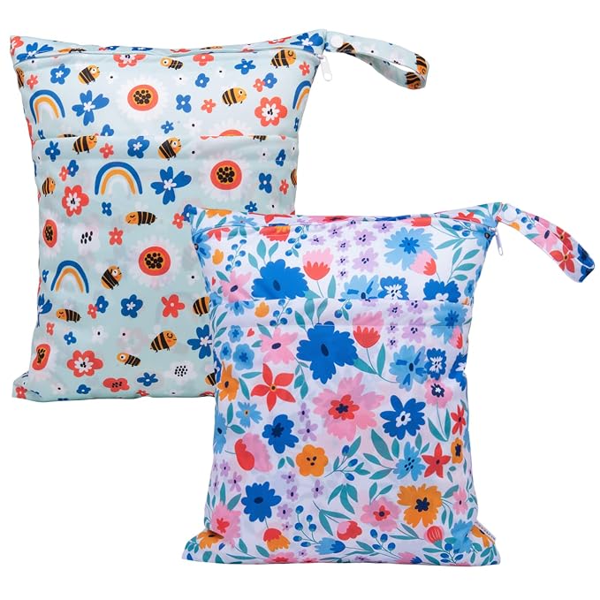ALVABABY 2pcs Cloth Diaper Wet Dry Bags Waterproof Reusable by ALVABABY