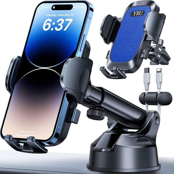 YRU Car Phone Holder Mount Dashboard Cell Phone Holder by YRU2026ProCarMount