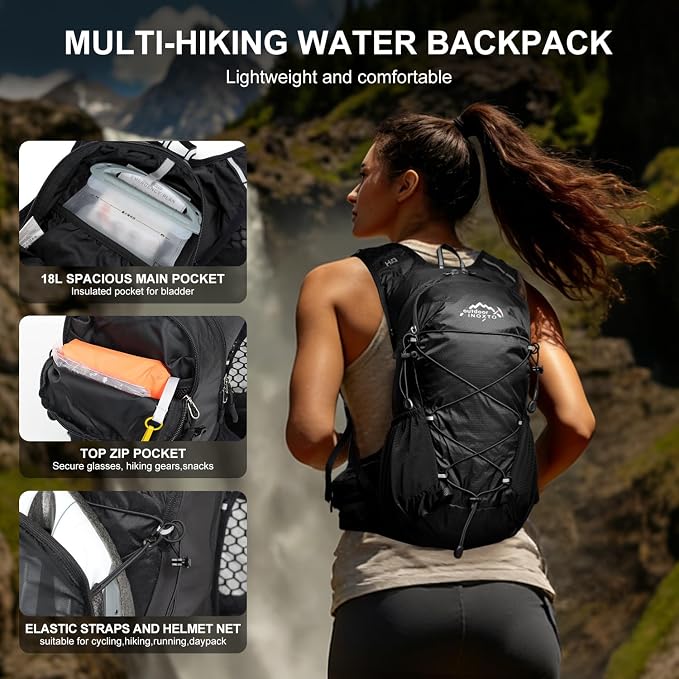 IX INOXTO Hydration Backpack, 18L Lightweight Hiking Backpack - Image 2