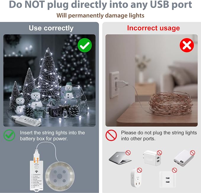 HXWEIYE Rechargeable Fairy Lights - Image 2