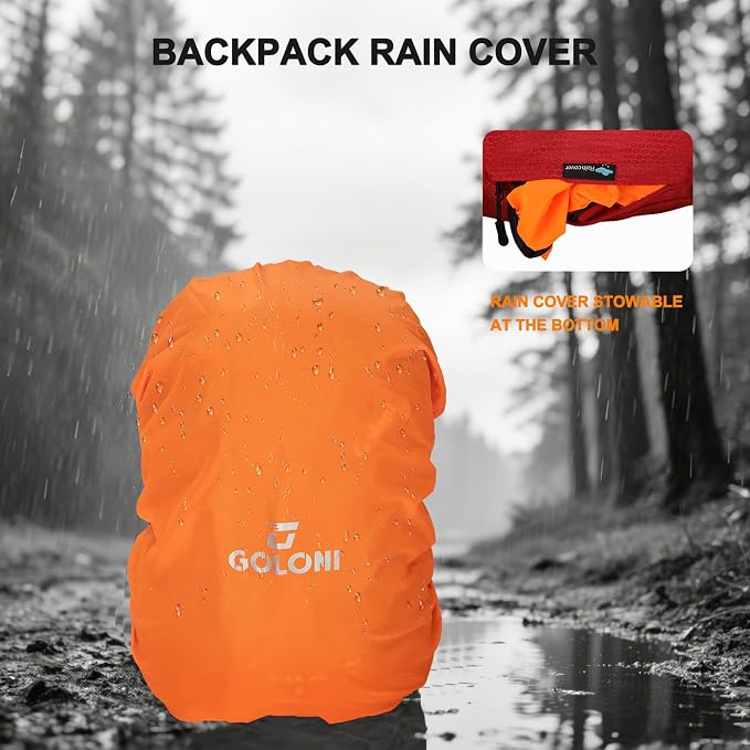 Goloni 45L Hiking Backpack Lightweight Foldable, Waterproof Camping Backpack - Image 3