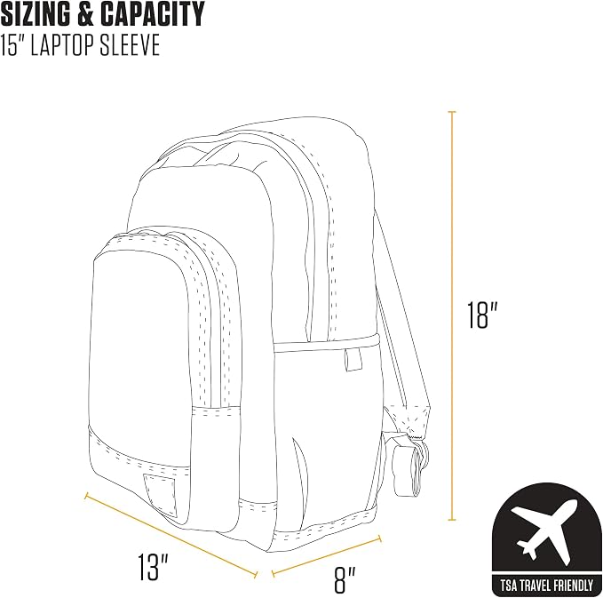 Carhartt 25L Classic Laptop Backpack, Durable Water-Resistant Pack W/ 15" - Image 5