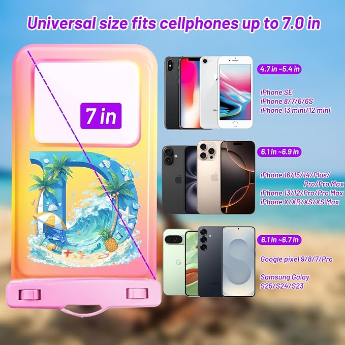 Personalized Initial Waterproof Phone Pouch Case - Image 2