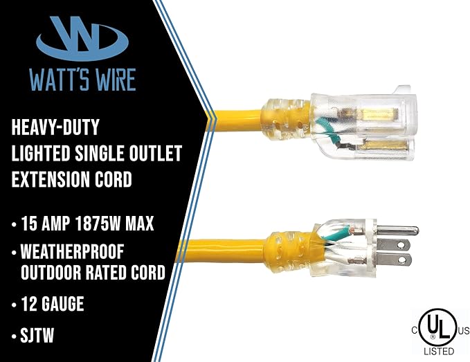 100 ft Outdoor Extension Cord Waterproof - Image 2