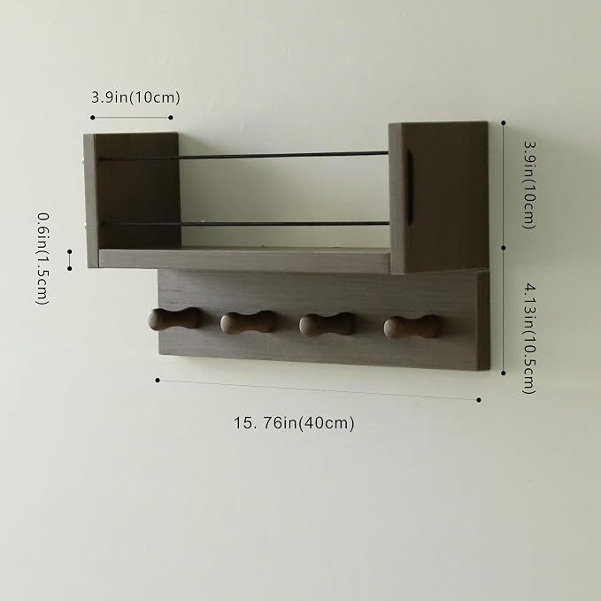 Entrance Coat Rack ，Coat Hooks, Wall-Mounted Wooden Hook Rack, Wall-Mounted - Image 3